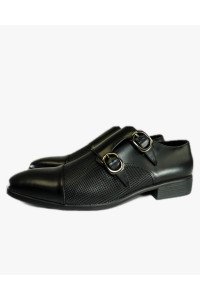 Zapatos Negros Monk Doble Hebilla