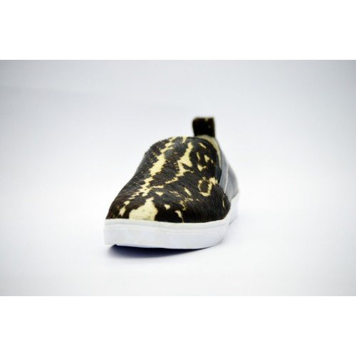 Slip On W Negro combinado con Beige